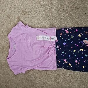 NWT 2 piece jumping bean 12m set purple purple shirt and star pants